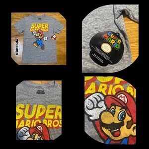 Super Mario Bros Aged look gray t-shirt W Tags Men’s Sz M New!!